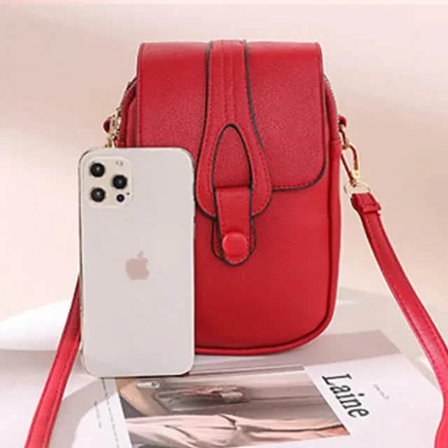 Women's Crossbody Leather Solid Color Plain Bag Wallet