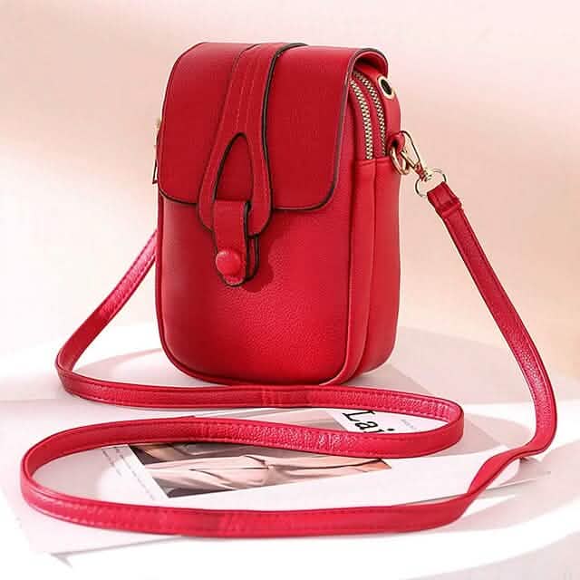 Women's Crossbody Leather Solid Color Plain Bag Wallet